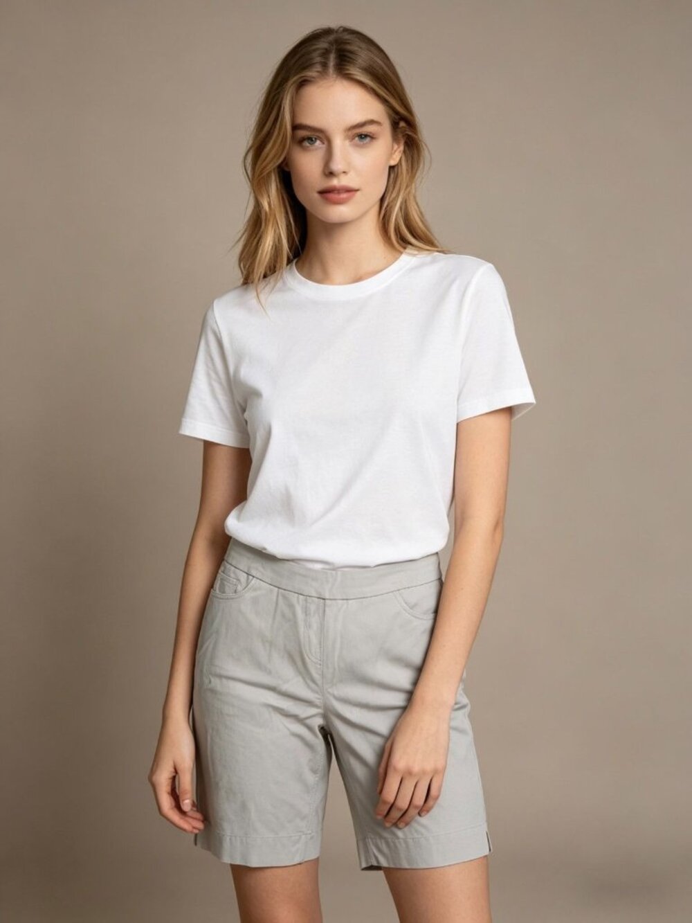 NWOT Coldwater Creek Grey Shorts Pull-On Size 14P